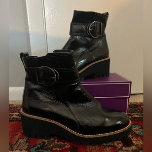 Paul Green patent wedge booties with buckle. UK 6.5/US 8.5 Excellent Condition